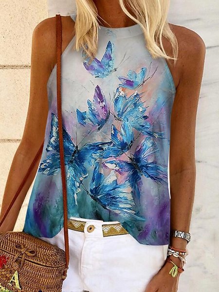 

Ombre Printed Knit, Multicolor, Tanks & Camis