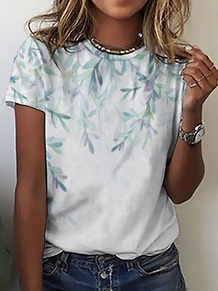 

Womens Art Print Casual Short Sleeve T-Shirt, As picture, T-shirts
