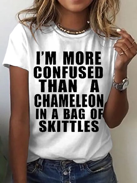 

Women's Fashion Casual Funny Short Sleeve T-Shirt, White, T-shirts