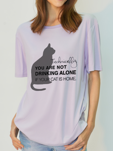 

Drinking With Cats Funny Natural Protofibril T-shirt, Purple, T-shirts