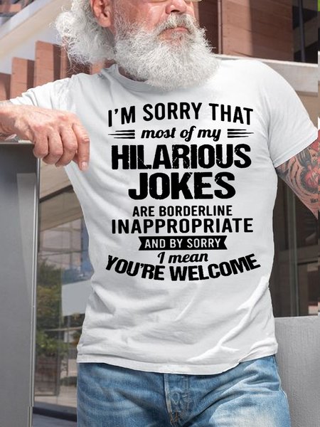 

Mens Funny Letter Casual Short Sleeve T-Shirt, White, T-shirts