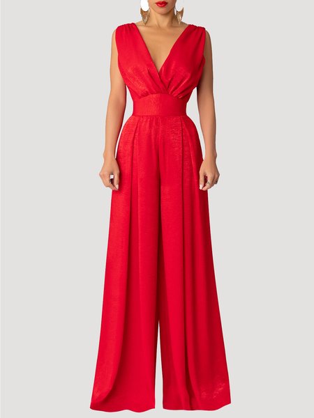 

Simple Jumpsuit & Romper, Red, Jumpsuits