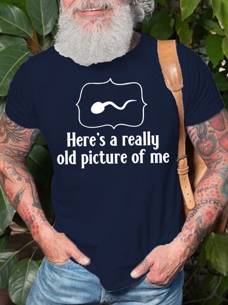 

Mens Funny Letter Casual Short Sleeve T-Shirt, Dark blue, T-shirts