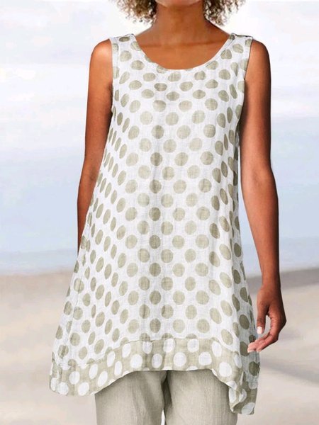 

Geometric Regular Fit Crew Neck Short Sleeve Tops, White, Tank Tops & Camis