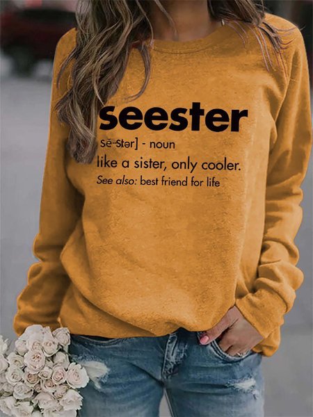 

Round Neck Letter Sweatershirt, Yellow, Sweatshirts & Hoodies