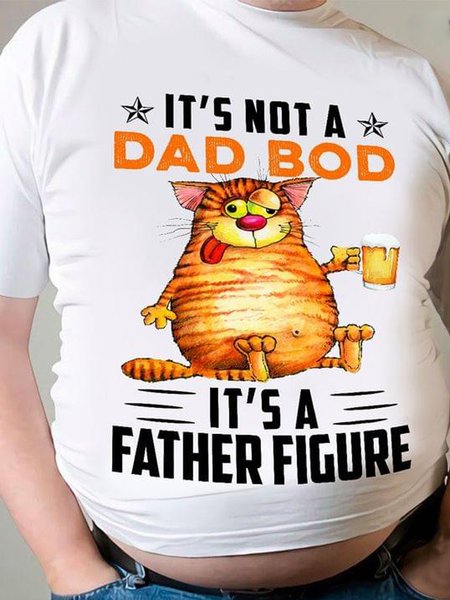 

Drink Beer It’s Not A Dad Bod Its A Father Figure Dad Gift Short Sleeve Casual Short Sleeve T-Shirt, White, T-shirts