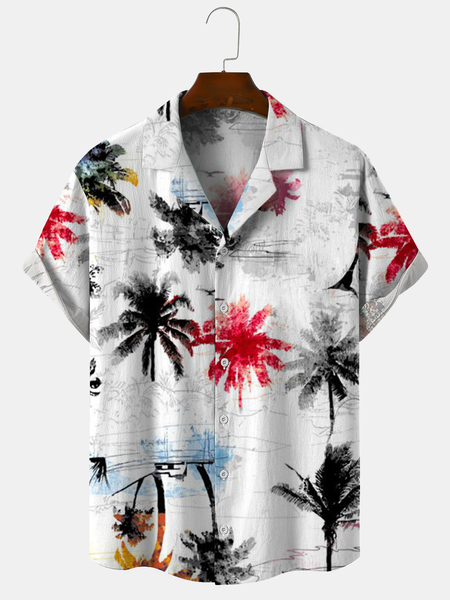 

Cotton and Linen Style Botanical Floral Print Cozy Linen Shirt, As picture, Shirts ＆ Blouse
