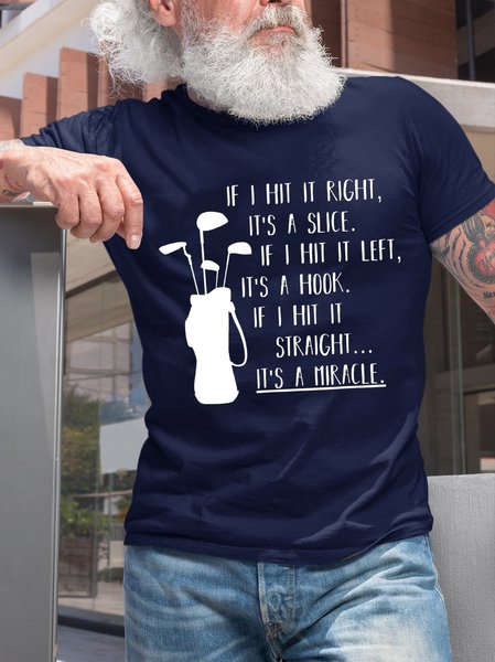

Golf Funny Saying Crew Neck T-Shirt, Purplish blue, T-shirts