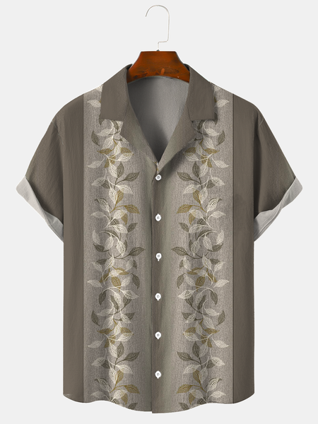 

Cotton and Linen Botanical Floral Print Cozy Linen Shirt, As picture, Shirts ＆ Blouse