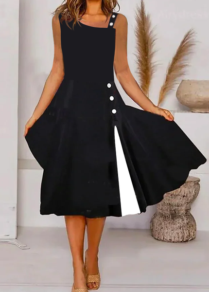 

Casual Short Sleeve Knit Color Block Casual Off The Shoulder Maxi Dress, Black, Dresses