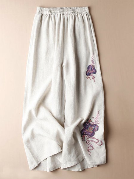 

Cotton Linen Style Ladies Casual Loose Pants, Multicolor, Pants