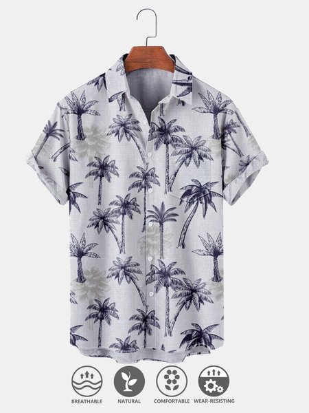 

Hawaiian Vacation Casual Short Sleeve Shirt, As picture, Men's Floral shirt