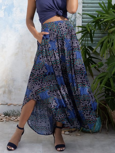 

Floral Ladies Casual Loose Skirt, Multicolor, Skirts