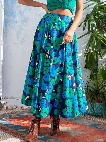 

Floral Ladies Casual Loose Skirt, Multicolor, Skirts