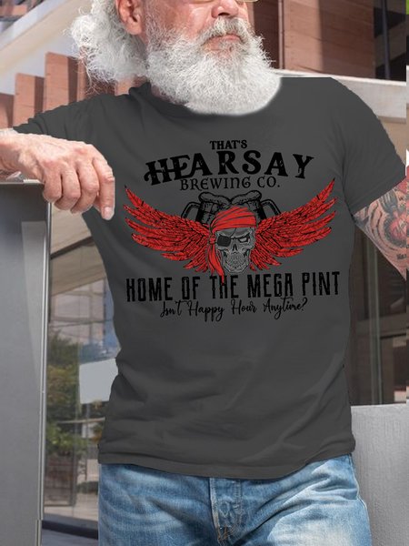 

Mans Casual Skull Short Sleeve T-Shirt, Deep gray, T-shirts