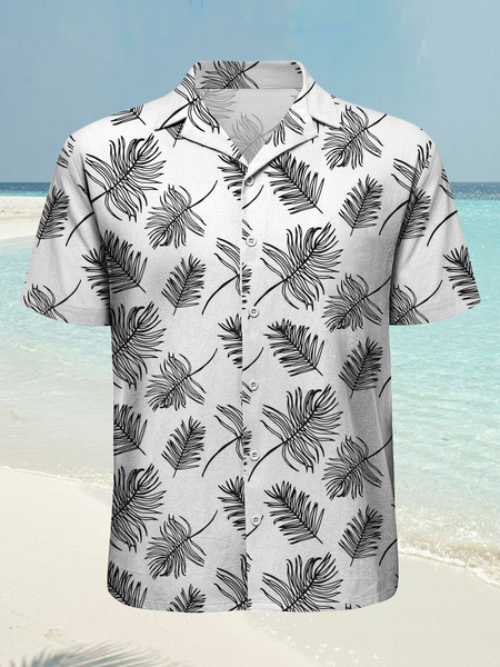 

Cotton And Linen Holiday Leisure Short-sleeved Shirt, As picture, Shirts ＆ Blouse