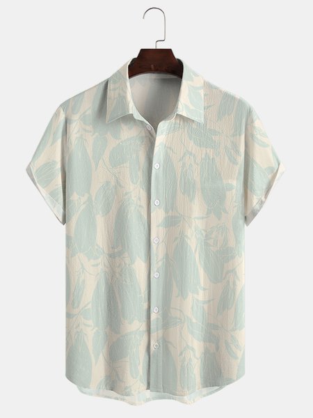 

Cotton Blends Short Sleeve Floral Short Sleeve Shirt, Off white, Shirts ＆ Blouse