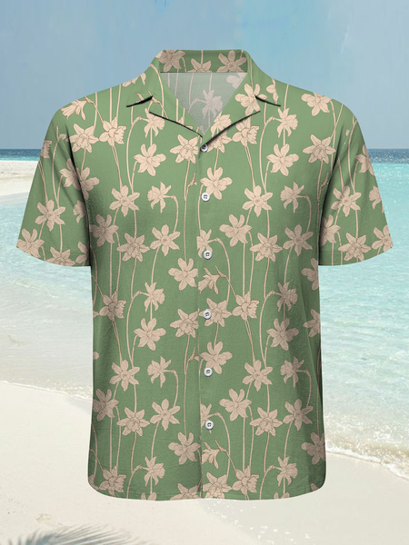

Cotton And Linen Holiday Leisure Short-sleeved Shirt, As picture, Shirts ＆ Blouse