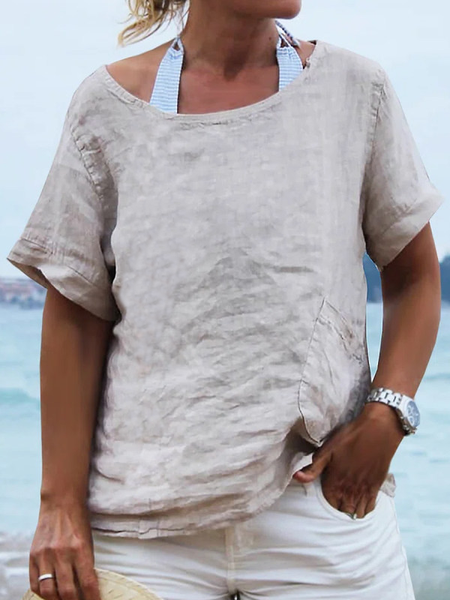 

Regular Fit Cotton Short Sleeve Tops, Khaki, Tees & T-shirts