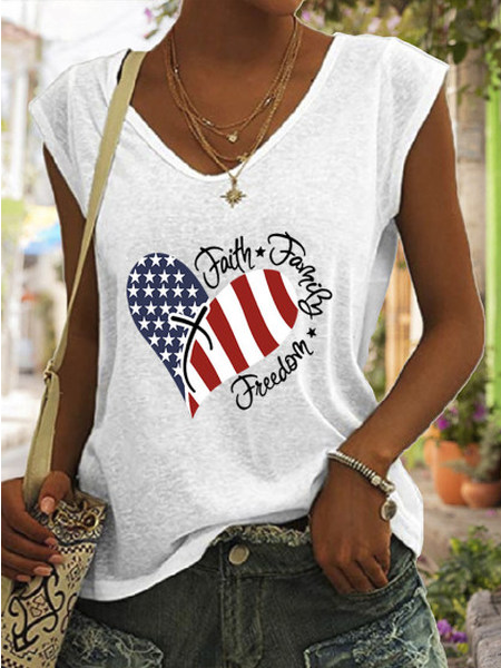 

Casual Letter Crew Neck Knit, White, Tanks & Camis