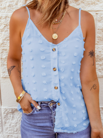 

Solid Loosen Woven, Light blue, Tanks & Camis