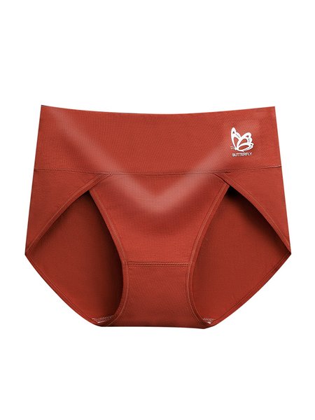 

JFN Graphene Antibacterial Breathable Cotton High Waist Briefs, Brick red, Panties