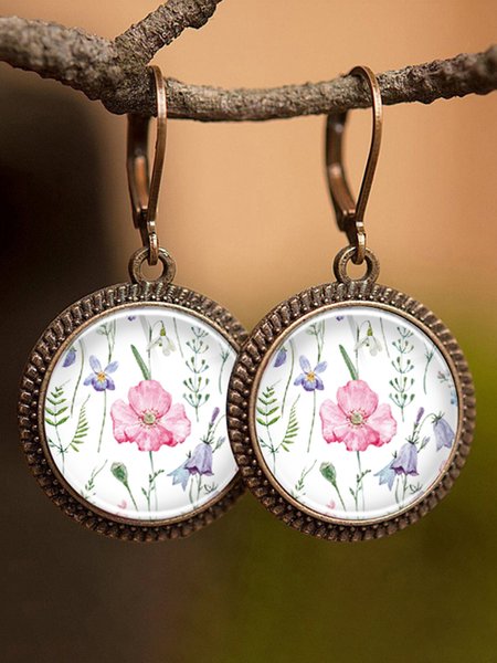 

Spring Summer Floral Plant Time Jewelry Earrings, Gunmetal, Earrings