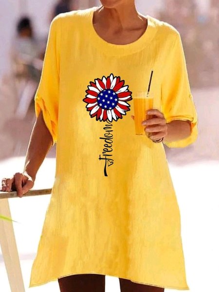 

Regular Fit Casual Crew Neck Tops, Yellow, Shirts & Blouses