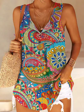 

Jersey Casual Floral Tanks & Camis, Multicolor, Tanks & Camis