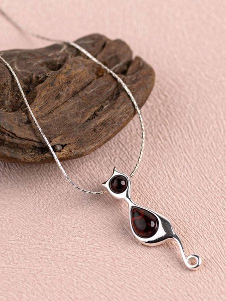 

JFN Red Crystal Long Pendant Necklace Dress Jewelry, Silver, Necklaces
