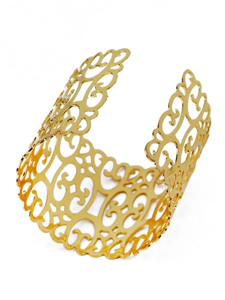 

JFN Ethnic Vintage Openwork Bracelet, Golden, Bracelets