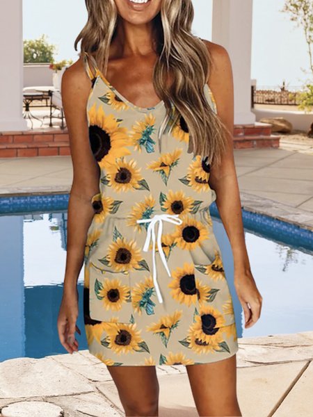 

Spaghetti Vacation Loosen Dresses, Multicolor, Dresses