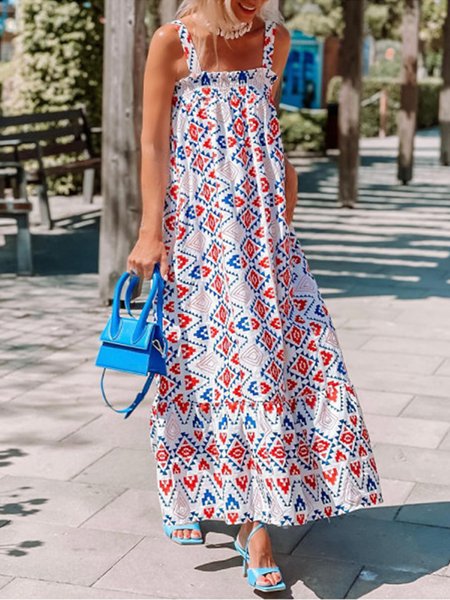 

Women Boho Print Resort Beach Slip Dress, Multicolor, Dresses