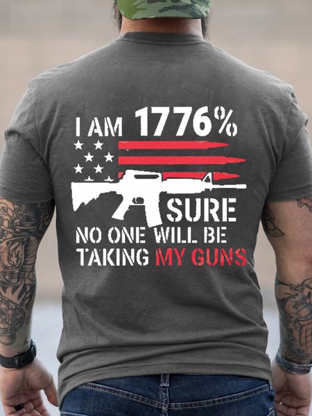 

I Am 1776% Sure No One Will Be Taking My Guns Men's Short Sleeve Vintage Short Sleeve T-Shirt, Deep gray, T-shirts