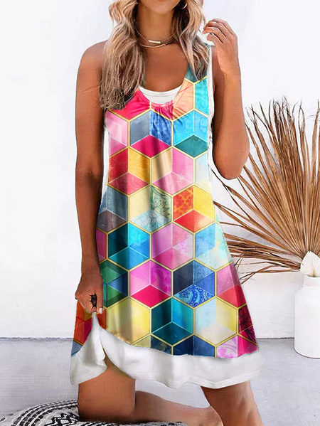 

Color Block Casual Dresses, Multicolor, Dresses