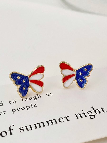 

JFN Independence Day American Flag Earrings, As picture, Earrings