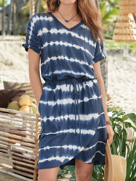 

Casual Tie Dye Regular Fit Dresses, Dark blue, Dresses