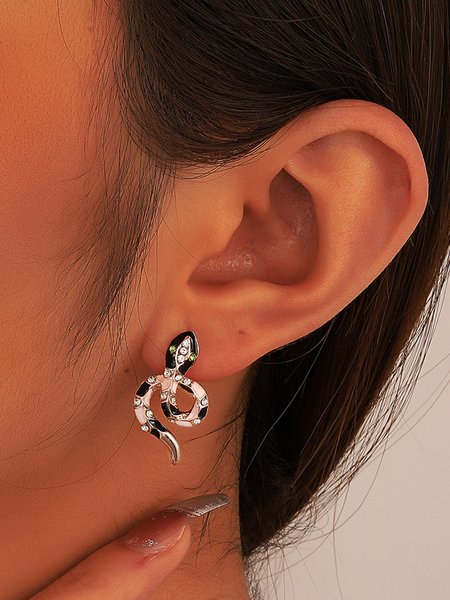 

JFN Diamond Colorblock Stud Earrings, As picture, Earrings