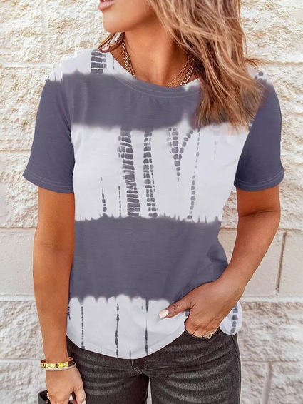

Crew Neck Loosen Casual T-Shirt, White, Tees & T-shirts