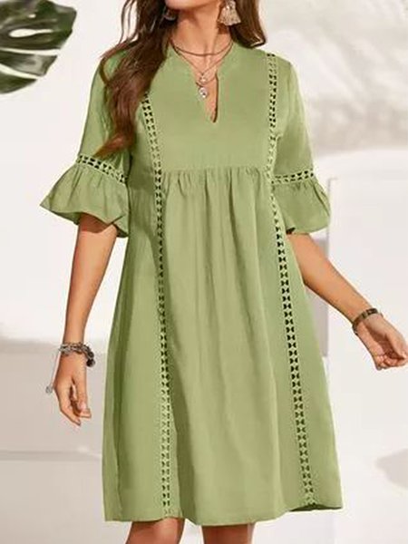 

Frill Sleeve Loosen Lace Dresses, Green, Dresses