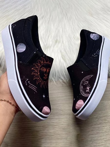 

JFN Planet Pattern Lightweight Sneakers Espadrilles, As picture, Sneakers