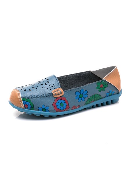 

JFN Vintage Multicolor Flower Ethnic Massage Flats, Light blue, Flats