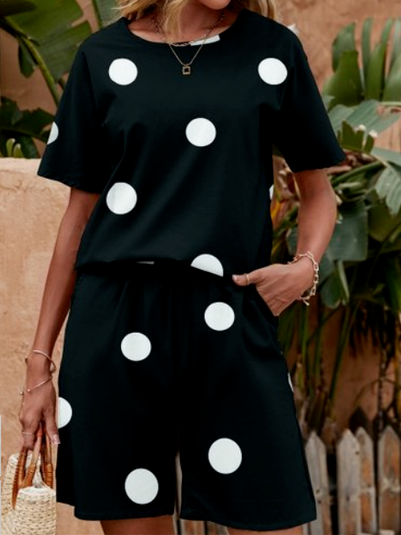

Polka Dots Two Piece Sets, Black, Suit Set