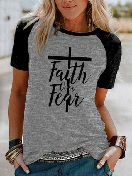 

Color Block V Neck Short Sleeve T-Shirt, Black-white, T-Shirts