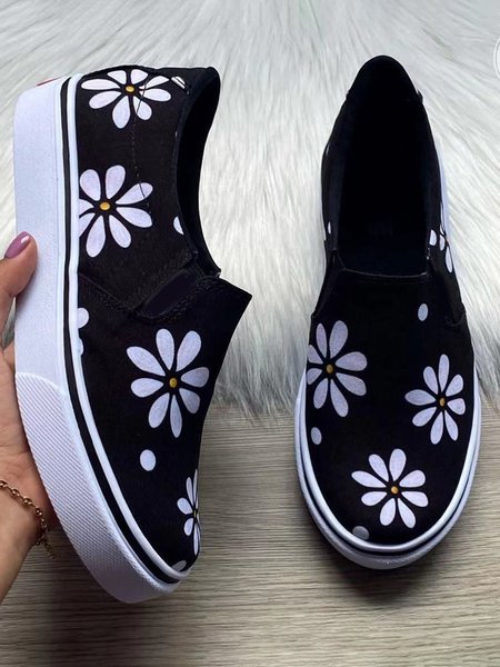 

JFN Floral Lightweight Breathable Sneakers Espadrilles, As picture, Sneakers