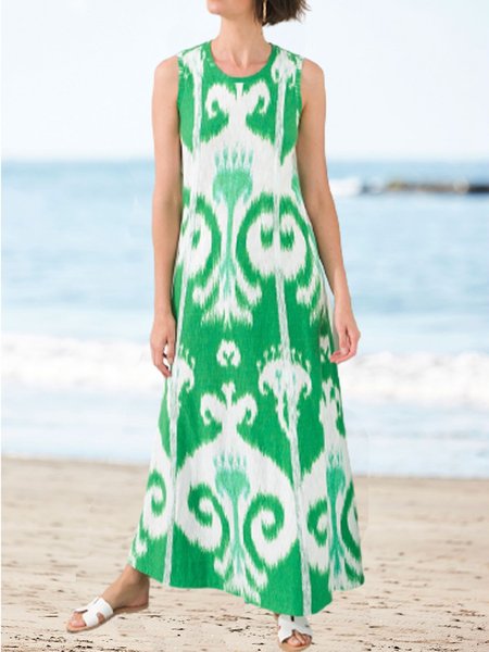 

Crew Neck Vacation Dresses, Green, Dresses