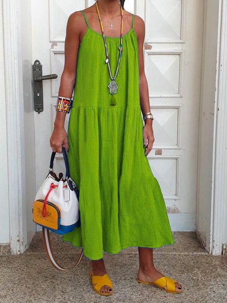 

Discount! Ladies Resort Loose Slip Dress, Multicolor, Maxi Dresses