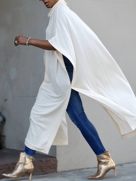 

White Half sleeve Daily Casual Cowl Neck T-Shirt, Tees