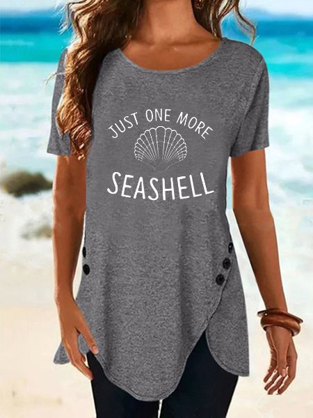 

Just One More Seashell Vacation Girls Trip Beach T-shirt, Gray, T-shirts