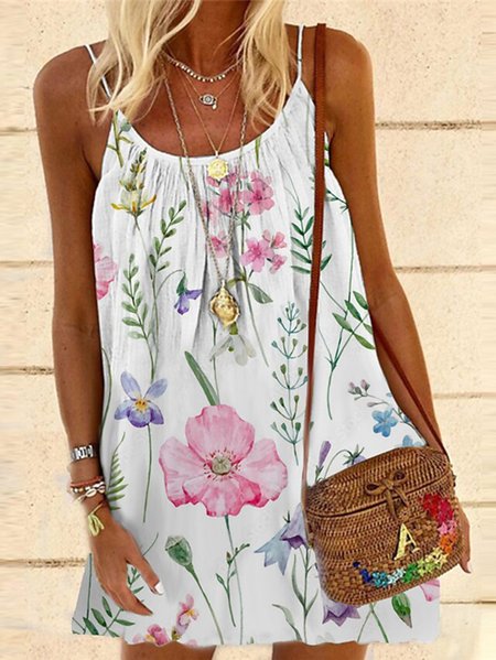 

Casual Floral Printed Midi Dresses, Multicolor, Dresses